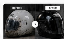 Ilustrasi perbandingan helm sebelum dan sesudah